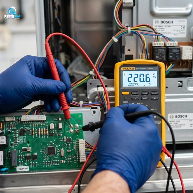 Diagnóstico técnico de electrodomésticos con multímetro